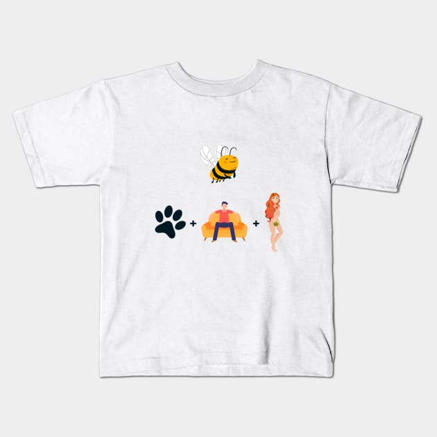 Bee Paw Sit Eve, be positive pun Kids T-Shirt by RomArte